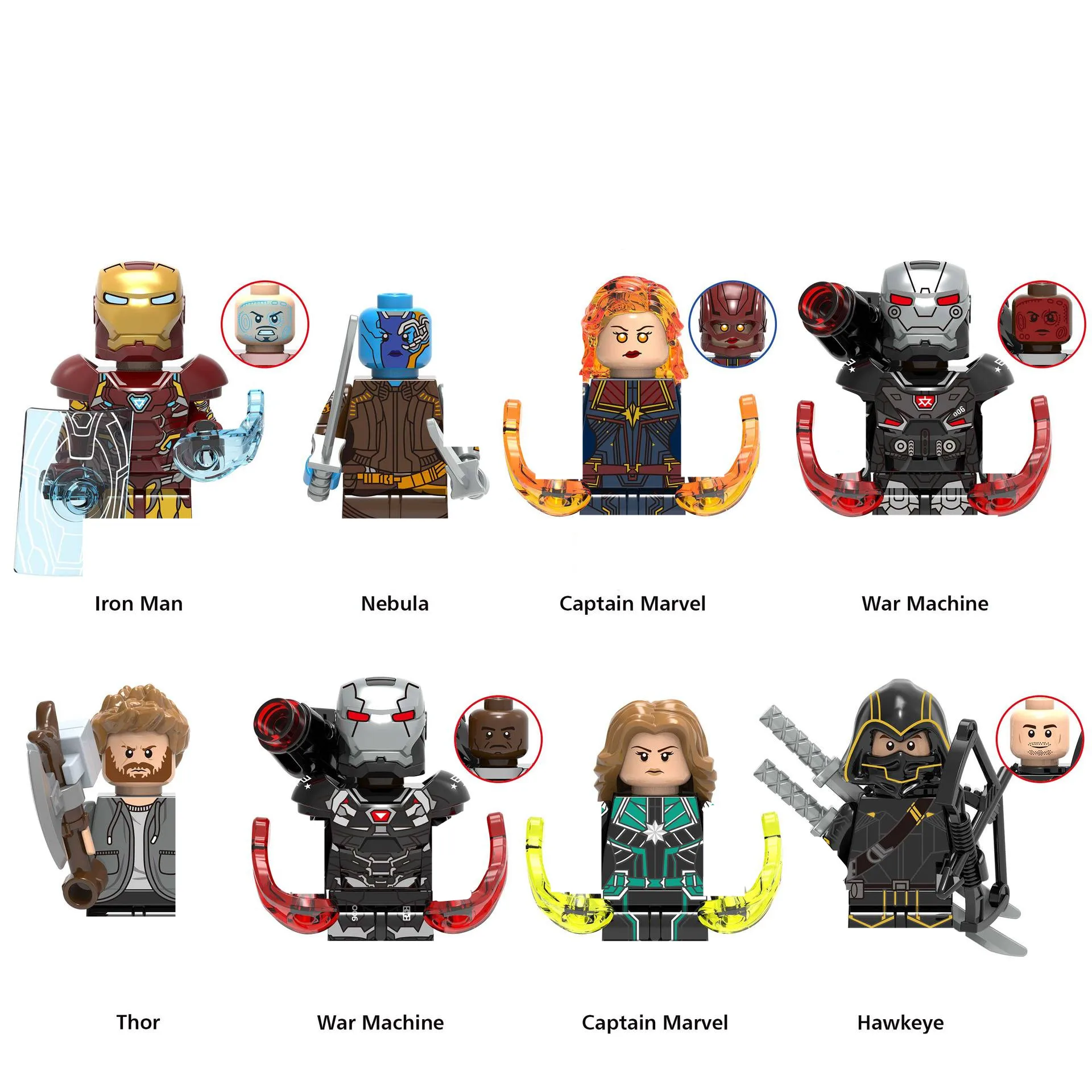 Avenge Super Heroes Iron Ma War Machine Hawkeye Thor Mini Action Figures Building Blocks Figurine Toys For Children