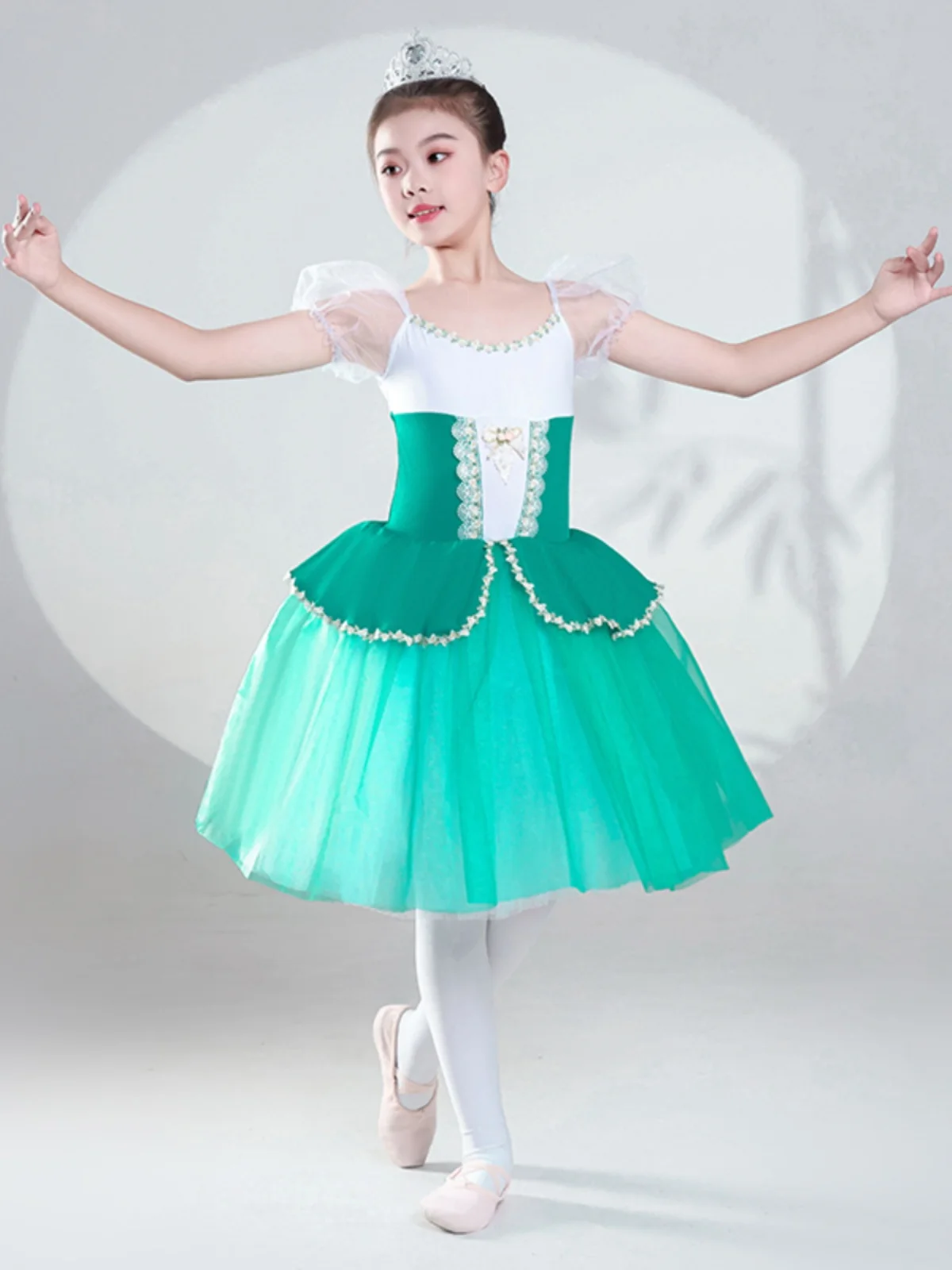 Ragazze Balletto Saree Performance Abbigliamento Little Swan Fluffy Dance Tutu Gonna Nuova Principessa Gonna Performance Abbigliamento Balletto Tutu