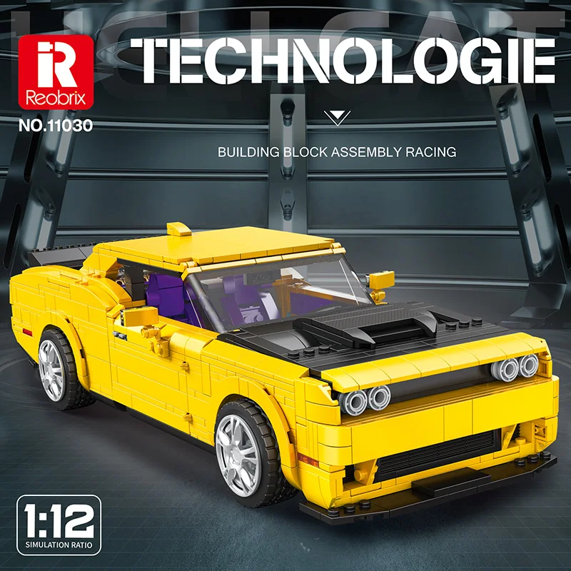 Hellcat Muscle Car Design Originale Modello Building Blocks 1:12 Moc 11030 High Tech Speed Racing Vehicle Bricks Toy Gift For Boys
