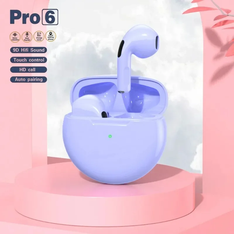 Auricolari Bluetooth Wireless Pro6 Tws Con Microfono Auricolari Tws Cuffie Con Cancellazione Del Rumore Auricolare Pro6 Per Telefoni Iphone Xiaomi Hua