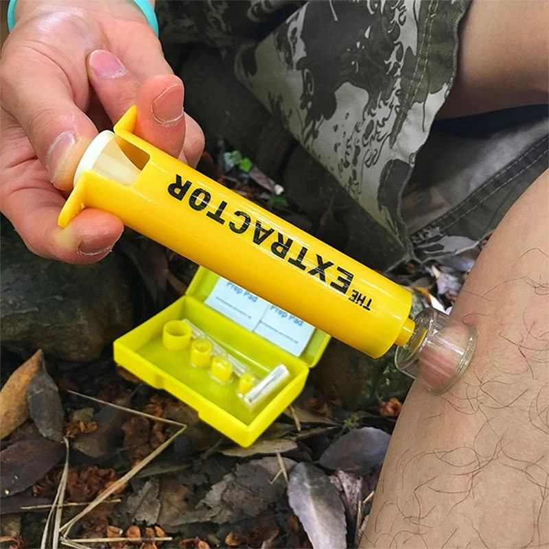 Outdoor Emergency Snake Insect Bite Kit Di Pronto Soccorso Wild Venomous Bee Bites Vacuum Detox Pump Survival Rescue Venom Extractor