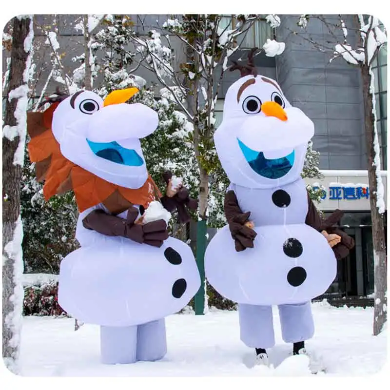 Frozen Snow Man Olaf Costume Gonfiabile Personaggio Dei Cartoni Animati Puntelli Halloween Adult Children Performance Fancy Dress Party Carnival