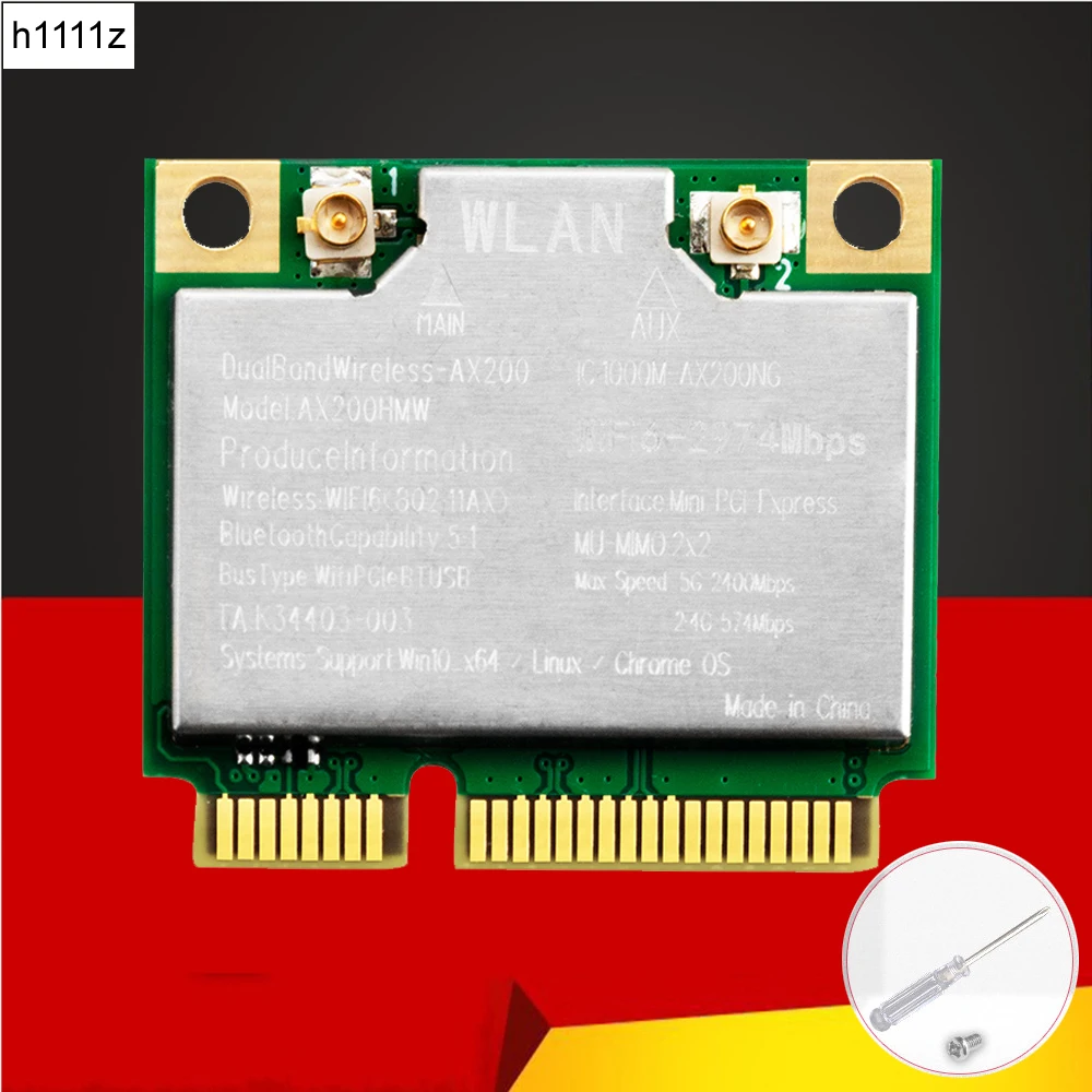 Nuovo 2974Mbps Wifi 6 Dual Band Wireless Mezza Mini Pci-E Rete Wlan Wifi Card Bluetooth 5.1 802.11Ax/Ac 2.4/5Ghz Adattatore Mu-Mimo