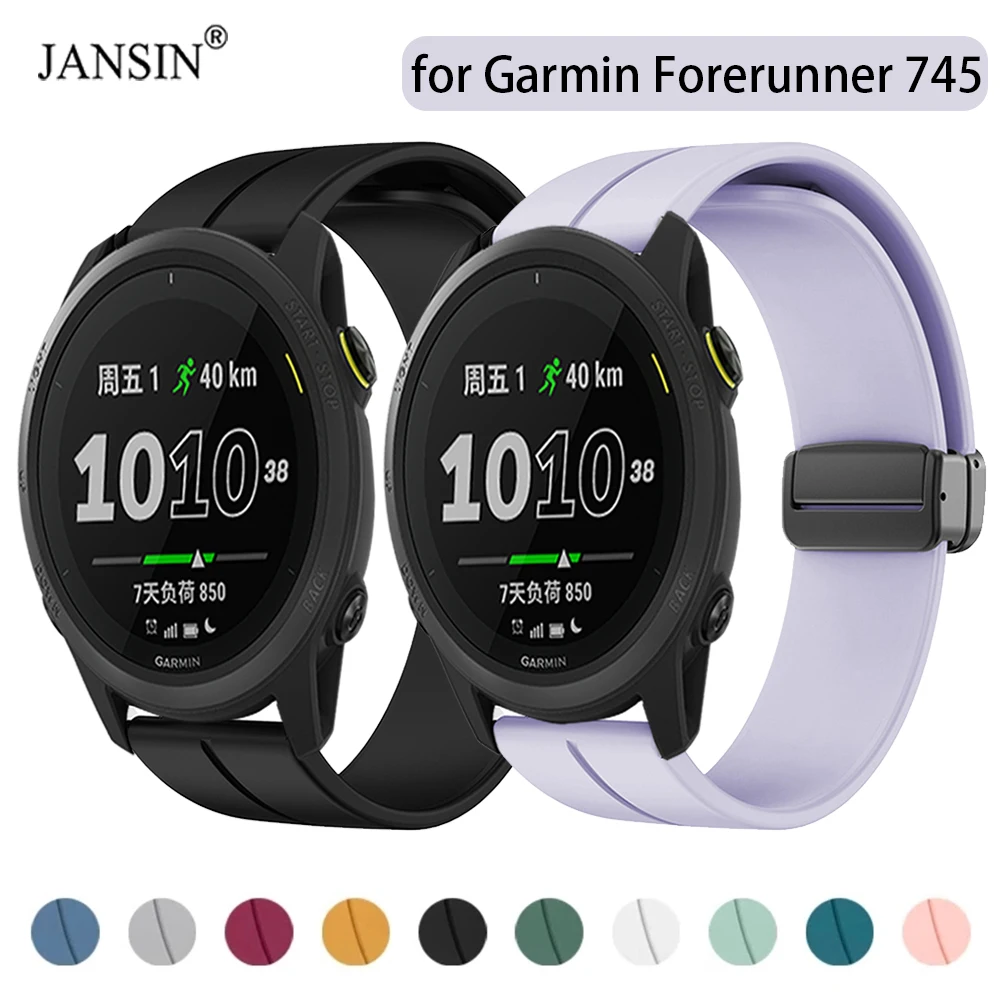 Cinturino Per Garmin Forerunner 745 Sport Silicone Fibbia Magnetica Per Garmin Forerunner 745 Braccialetto Braccialetto Correa Accessori