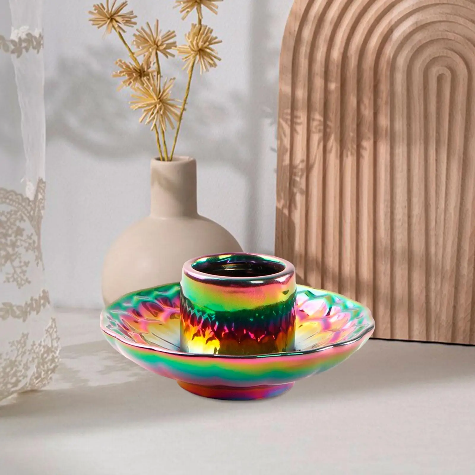 Palo Santo Holder Ceramic Incensiere Sage Holder Bruciatore Di Incenso Portacandele Per Forno Domestico Desktop Soggiorno Meditazione Yoga