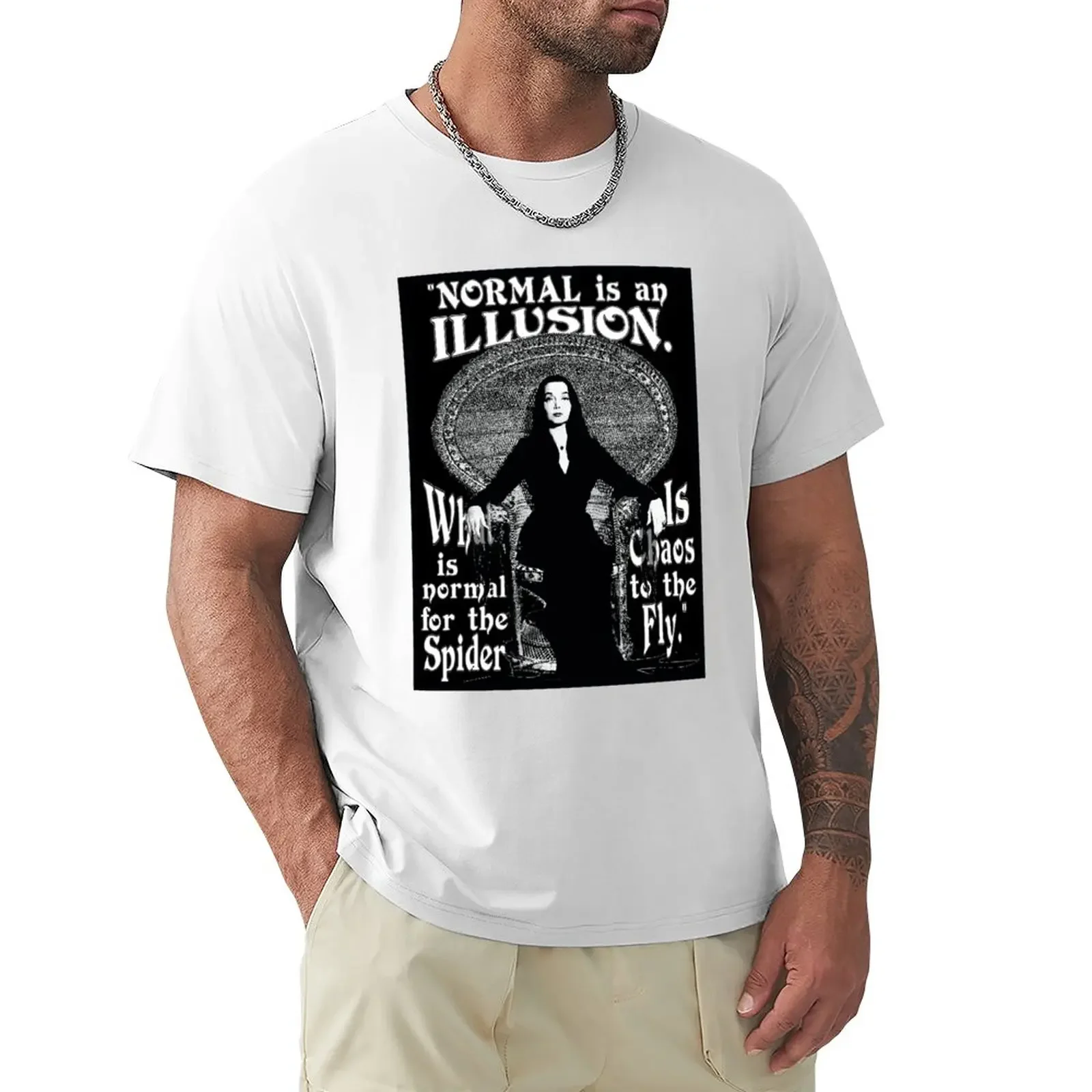 # Morticia Addams Quote Normal Is An Illusion What 2 T-Shirt Sublime Sports Fans Magliette Divertenti Per Uomo