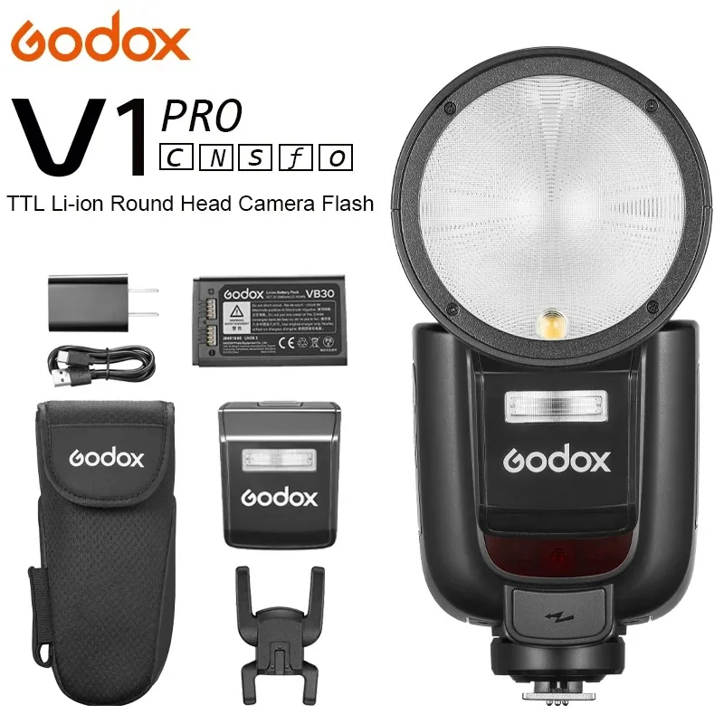 Godox V1 Pro V1-C V1-N V1-S V1-F Pro Ttl Li-Ion Round Head Camera Flash Wireless Speedlight Per Canon Sony Nikon Fuji Olympus