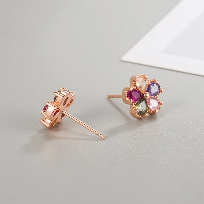 100% Solid 925 Sterling Silver Natural Crystal Earring For Females Diwenfu Aros Mujer Oreja Silver 925 Jewelry Stud Earring Girl