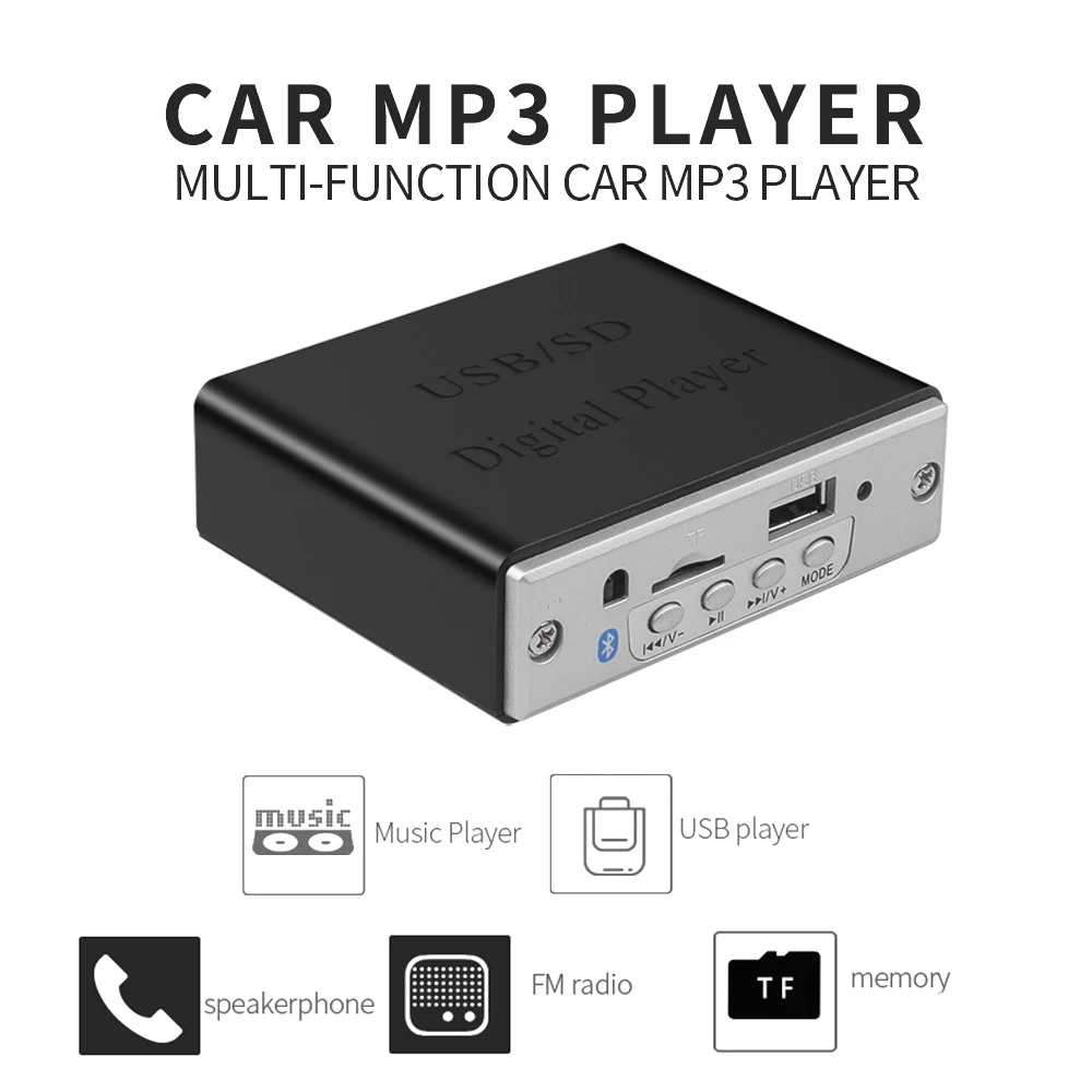 Bluetooth 5.0 Car Mp3 Player Mp3 Decoder Board 12V Usb Decoder Board Support Slot Per Schede Tf Modulo Fm Usb Con Telecomando