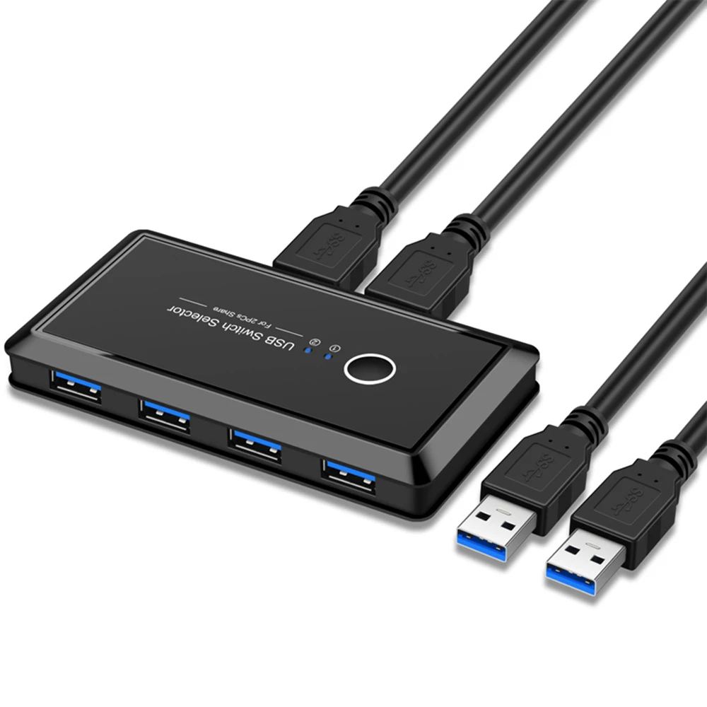 Switch Usb Kvm Selector Usb 3.0 2.0 Switcher 2 Porte Pc Condivisione 4 Dispositivi Usb Per Tastiera Mouse Stampante Monitor Hub Adapter