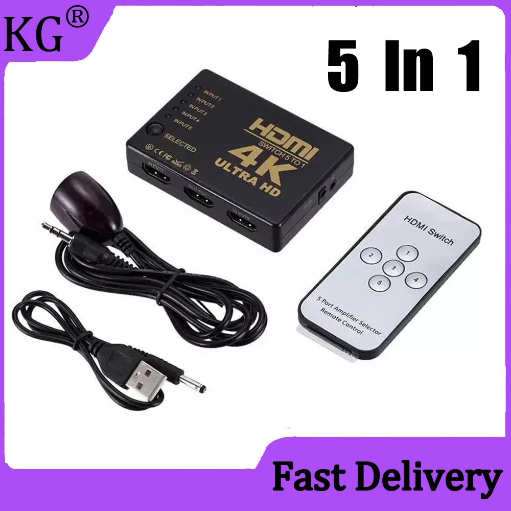 Switch Hdmi 5 In 1 Out 4K Hdmi Extender Dropship Fornitori Cabo Hdmic Cable Usb C