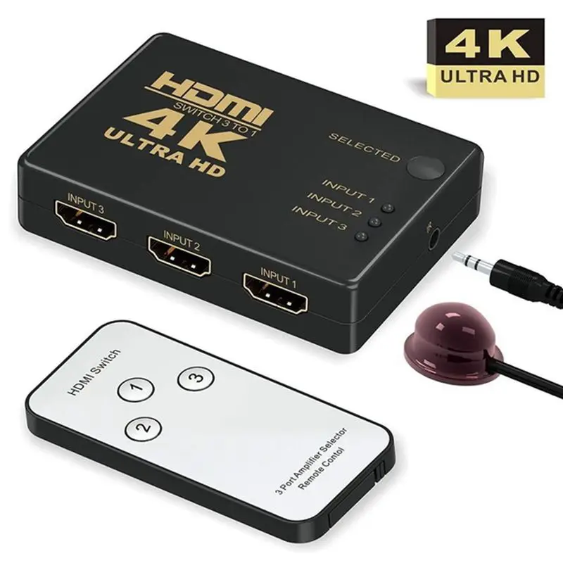 Mini Hdmi Switcher 4K Hd1080P 3 5 Porte Hdmi Switch Selector Splitter Con Hub Telecomando Ir Per Hdtv Dvd Tv Box Z2