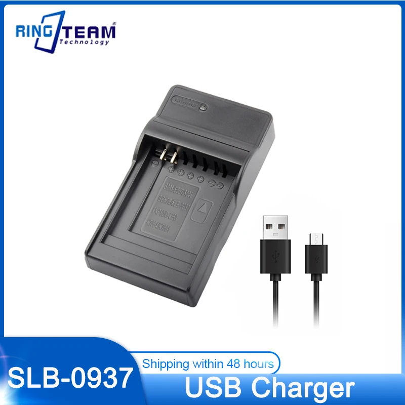 Slb-0937 Caricabatteria Usb Per Fotocamere Digitali Samsung Adatto A Digimax L730, Digimax L830, Nv4, I8, Pl10, St10