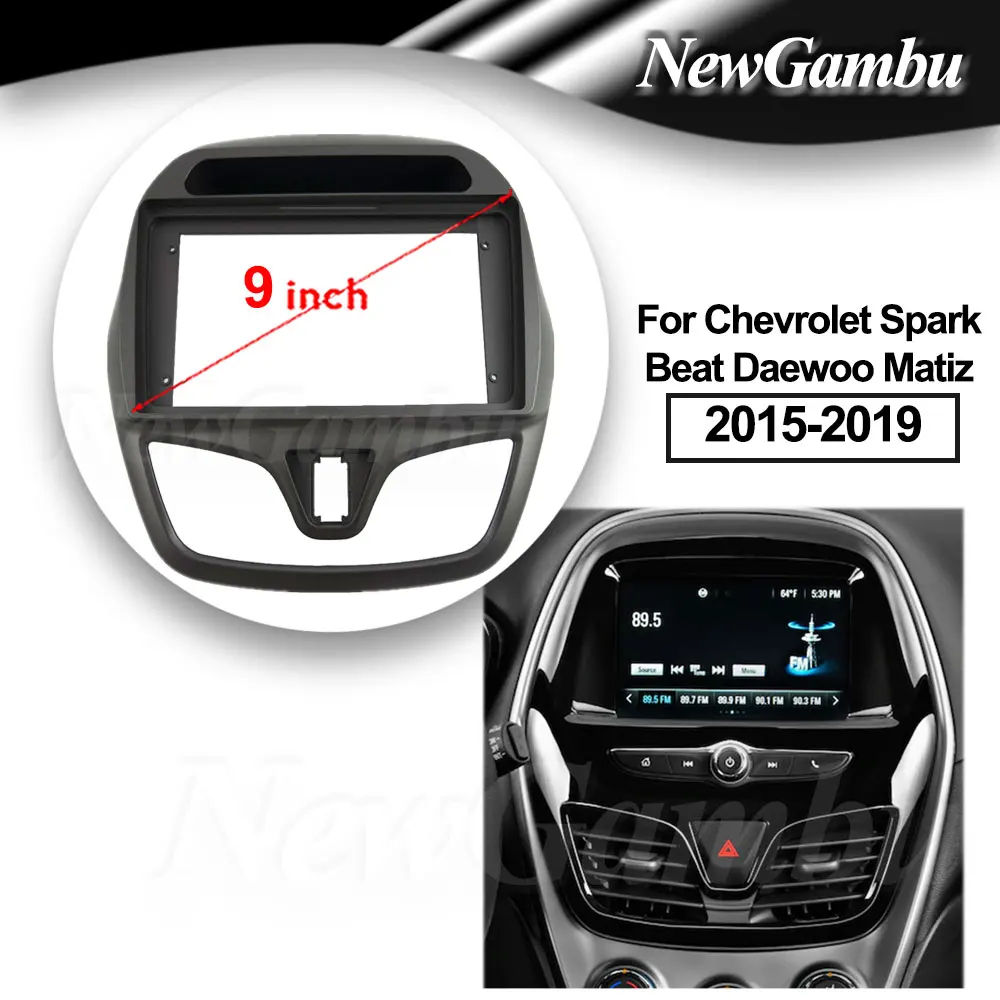 Fascia Radio Da 9 Pollici Adatta Per Chevrolet Spark Beat Daewoo Matiz 2015-2019 Lettore Dvd Stereo Installa Surround Trim Panel Audio