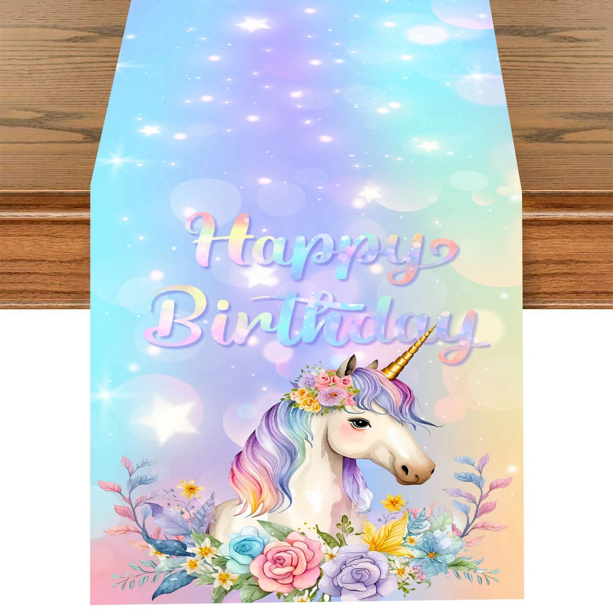 Unicorn Birthday Table Runner Unicorn Happy Birthday Party Decoration Kids Wedding Brthday Party Supplies Baby Shower Decor