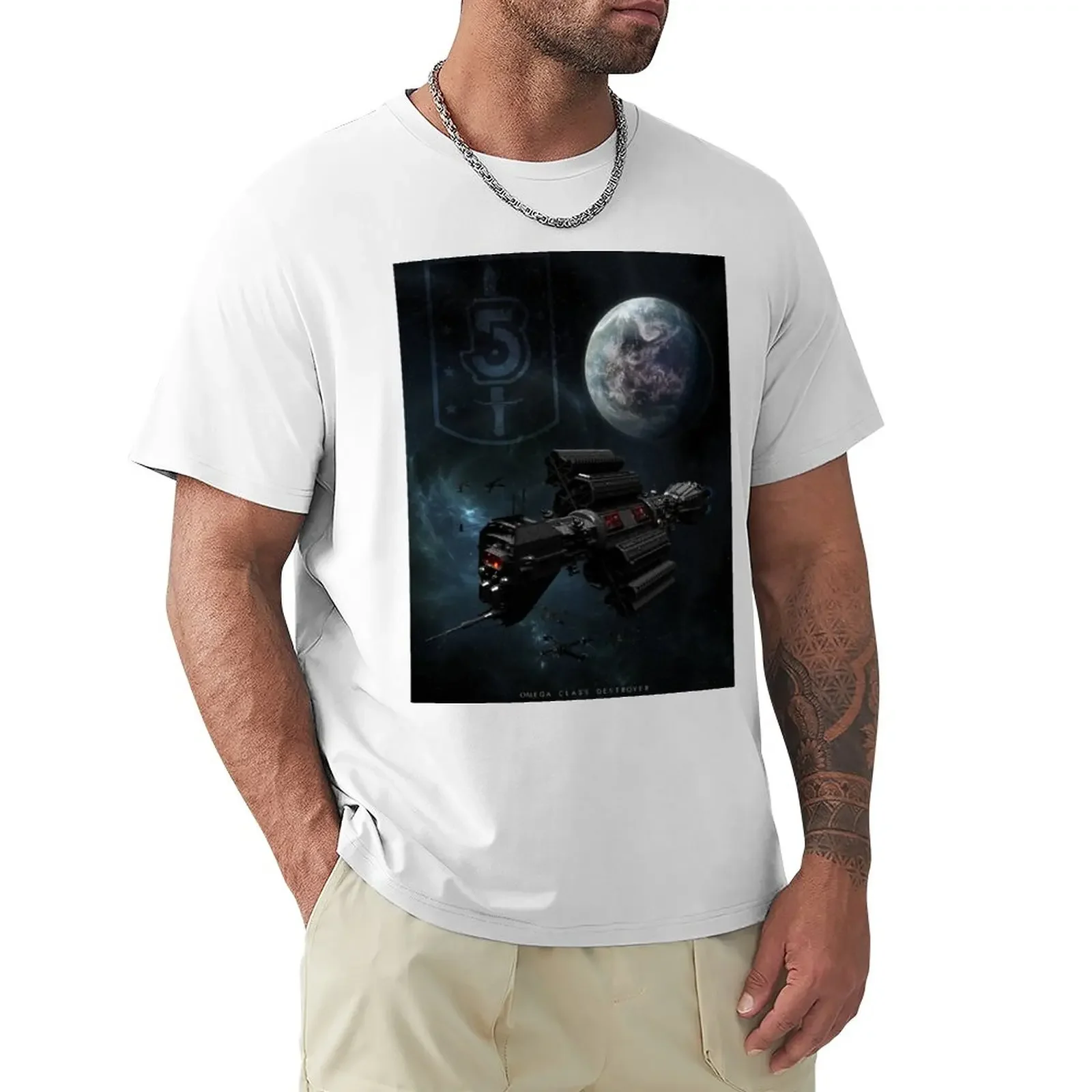 Babylon 5 - Earth Alliance Omega Class Destroyer T-Shirt Anime Clothes Boys Whites New Edition Mens Graphic T-Shirt Pack