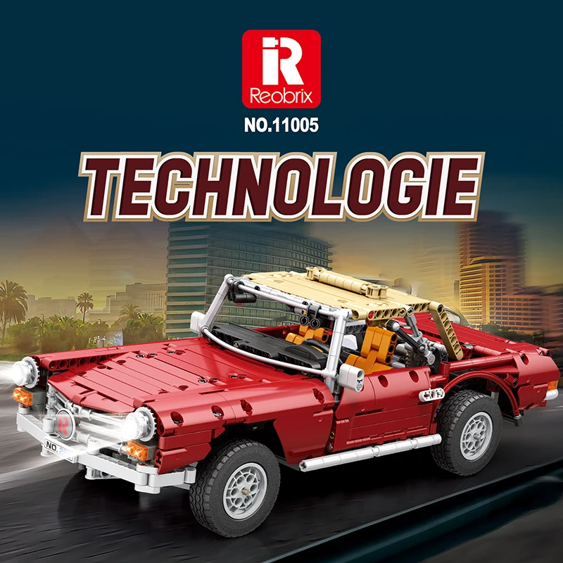 1578Pcs Technical Rc Control Vintage 280Sl Roadster Building Blocks Moc Speed Sport Car Model Bricks Toys For Kids Models Gift