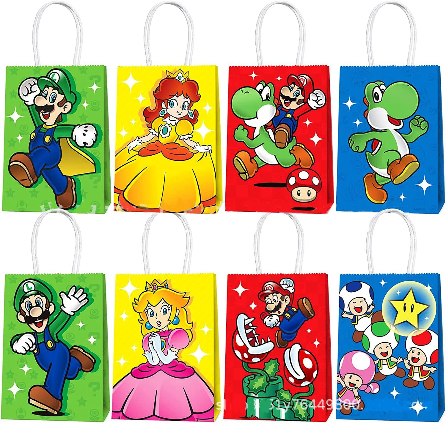 Super Mario Tema Cartoon Paper Gift Bag Tote Bag Party Prodotti Decorativi Eco Friendly Flat Bag Cake Packaging Paper Storage