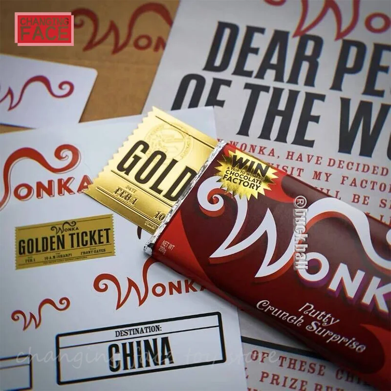 Movie Golden Ticket Wonka Cartoon Smalto Squisita Spilla Spilla Infanzia Risvolto Spille Dure Distintivi Spille In Metallo Accessori Regalo