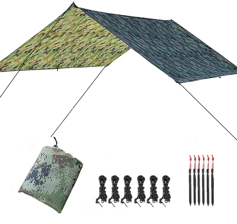 Amaca Rain Fly Tenda Tarp 10X10 Ft Grande Impermeabile Campeggio Tarp Riparo Protezione Uv Leggero Ripstop Nylon Picnic Mat