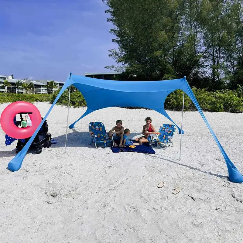 Tenda Da Spiaggia All'Aperto Tenda Da Sole Tende Da Campeggio Tende Antivento Tende A Baldacchino Da Spiaggia Di Un Pezzo Upf50 + Tenda Familiare Port