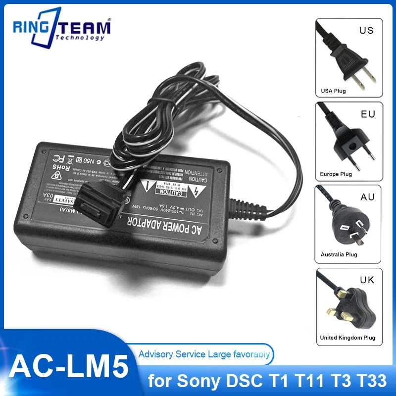 Ac-Lm5 Ac-Lm5A Power Adapter Kit Per La Macchina Fotografica Digitale Sony Cybershot Dsc T1 T11 T3 T33 M1 Dsct1 Dsct11 Dsct3 Dsct33 Dsctm1