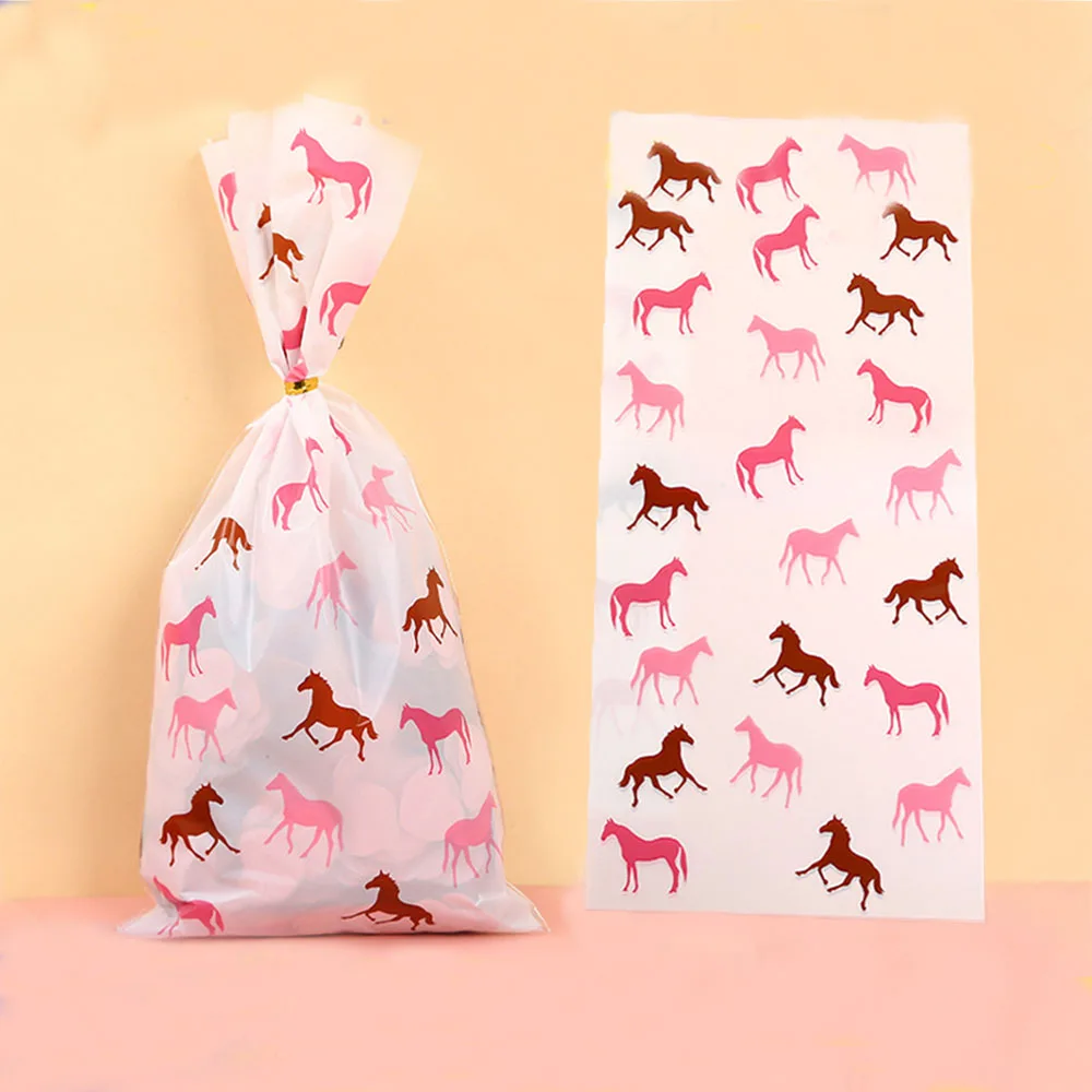 10-50Pcs Horse Party Gift Bags Candy Bag Biscotto Sacchetto Imballaggio Horse Treat Bag Per I Bambini Horse Tema Decorazione Del Partito Di Compleanno