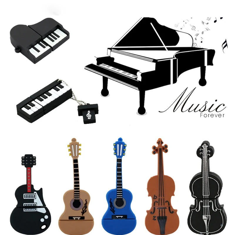 9 Stili Strumenti Musicali Modello Usb Flash Drive Violino/Pianoforte/Chitarra Pen Drive 8Gb 16Gb 32Gb Flash Memory Stick Storage U Disk