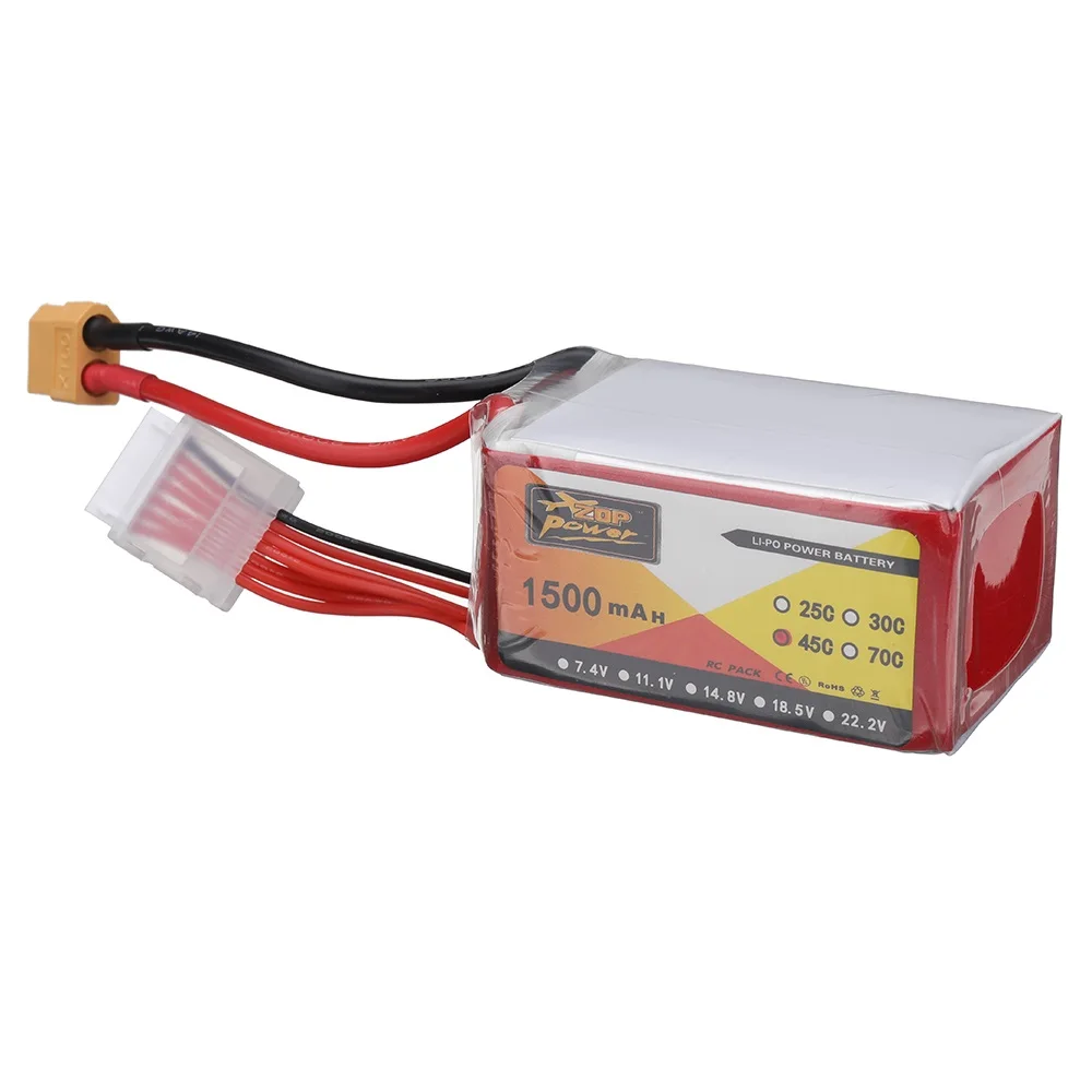 Zop Power 22.2V 550Mah 95C 6S Lipo Battery Xt30 Plug Per Rc Drone