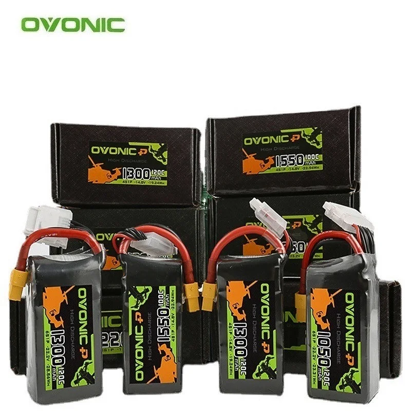 2 Pz Ovonic 3S 4S 6S Lipo Batteria 450Mah 850Mah 1050Mah 1300Mah 1550Mah Per Rc Fpv Aereo Quadcopter Elicottero Drone Parti