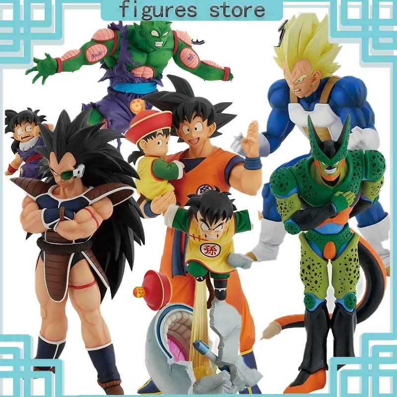 Originale Bandai Dragon Ball Goku & Gohan Raditz Vegeta Piccolo Cell Figures Duel Of The Fates Anime Action Figure Collection Toys