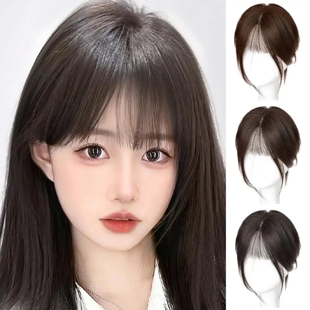 Stile Francese Fake Bangs Natural 3D Air Figure Otto Parrucca Anteriore Top Patchwork Air Bangs Parrucca Femminile