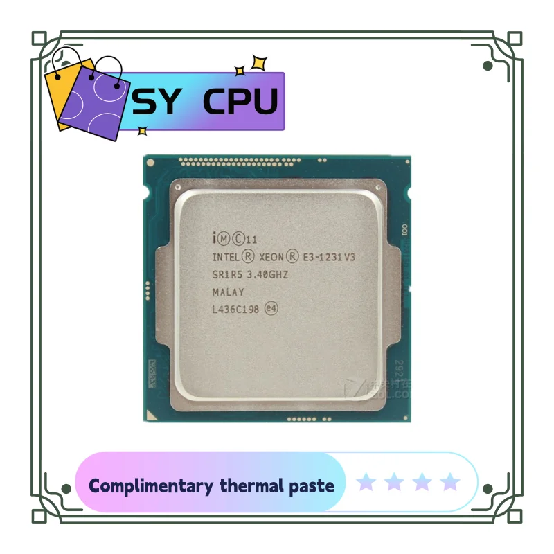 Processore Cpu Desktop Xeon E3 1231 V3 1231 V3 3.4Ghz Quad-Core Lga 1150 Usato
