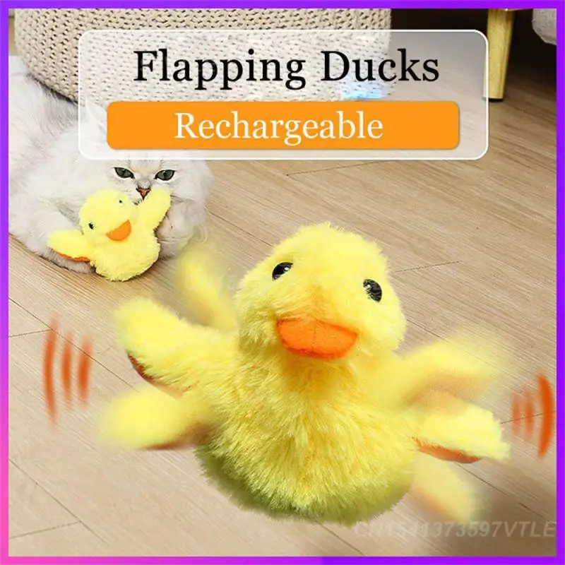 Gatto Peluche Ricaricabile Poliestere Flapping Duck Cat Toys Prodotto Per Animali Gravity Rush Duck Safety Yellow Kitten Cats Game Toy