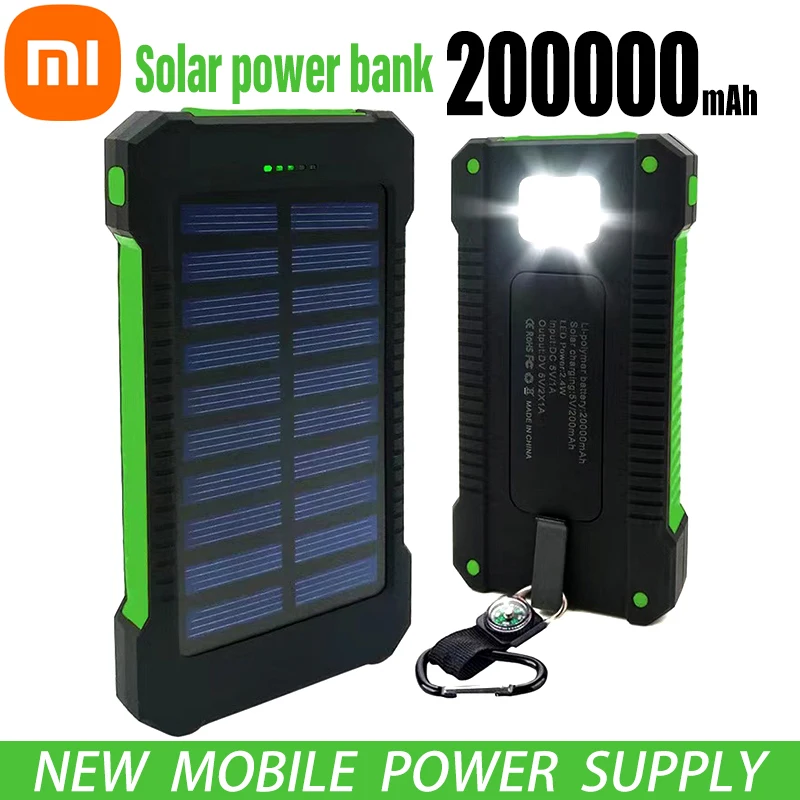 Xiaomi 200000 Mah Solar Power Bank Outdoor Wild Fishing Camping Alimentatore Di Backup Di Grande Capacità Ricarica Rapida Power Bank