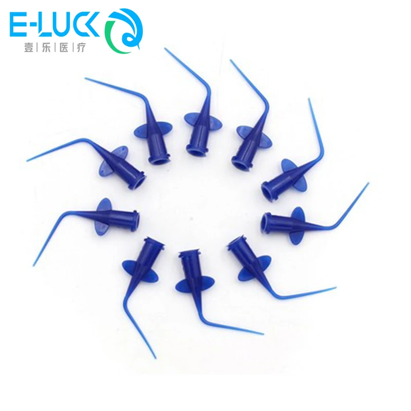 50Pcs Punte Di Irrigazione Dentale Punta Di Siringa Monouso Dentale Blu Punte Di Irrigazione Dentale Sbiancamento Dei Denti