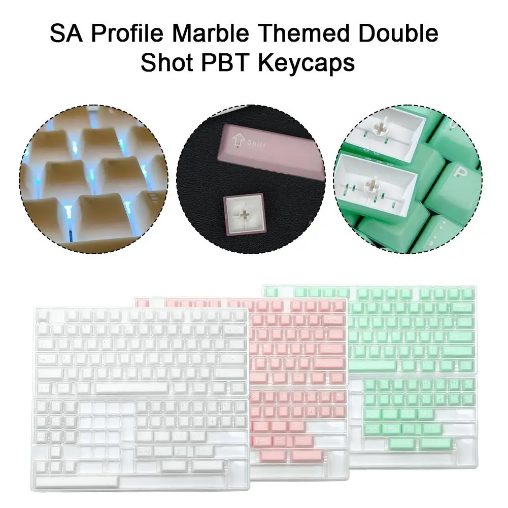 114 S Caps Double Shot Pbt Caps Latte White Sa / Profile Cap Per Mx Switch Gamer Board T8T4