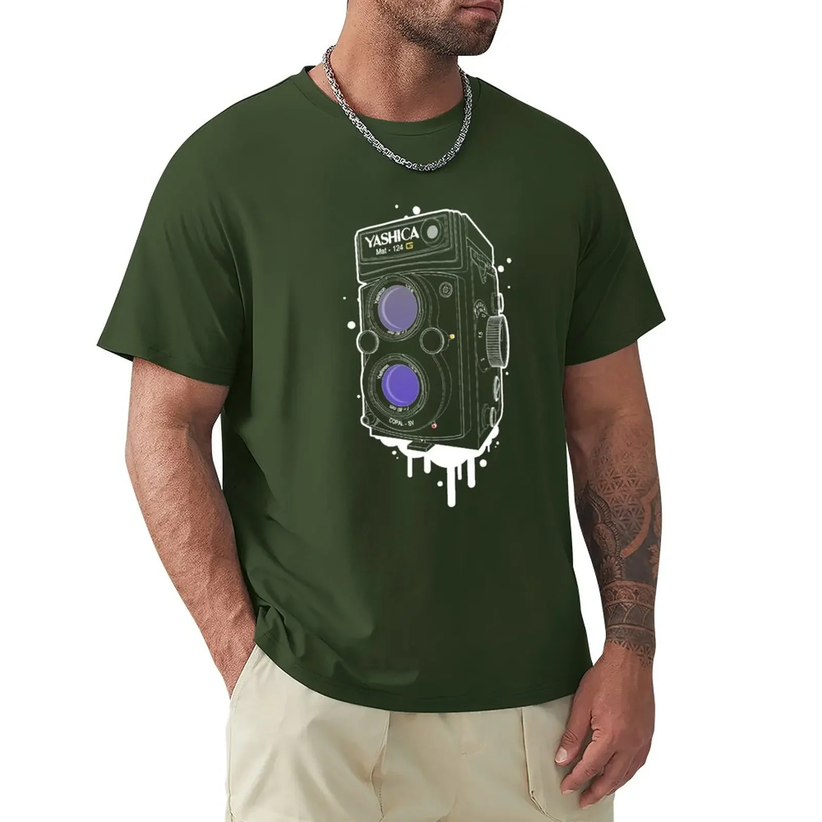 Yashica Mat 124 G T-Shirt Customs Progetta Il Tuo Pacchetto Di T-Shirt Grafiche Da Uomo Oversize Vintage