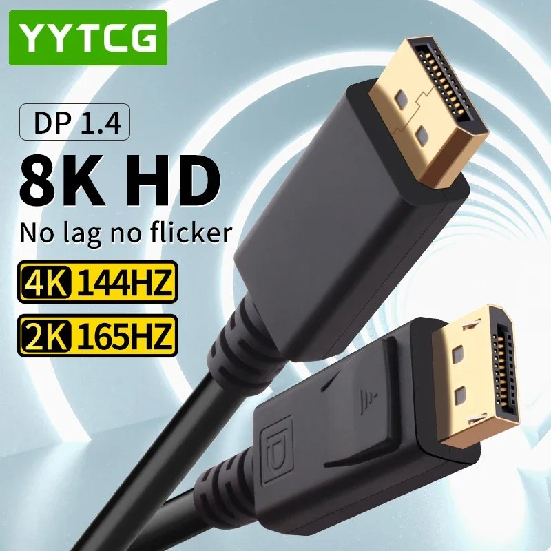 8K 4K 144Hz 165Hz Display Port Adapter Display Port Cable Dp 1.4 A Dp Cable Per Video Pc Laptop Tv Dp 1.2 8K Display Port Cable