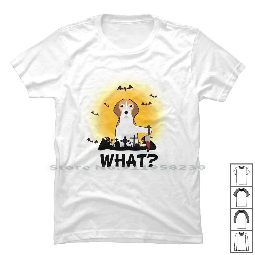 Che Cosa! Halloween Beagle What Funny Killer Dog Halloween Costume T Shirt 100% Cotone Cane Proprietario Halloween Cute Dog Beagle Puppy