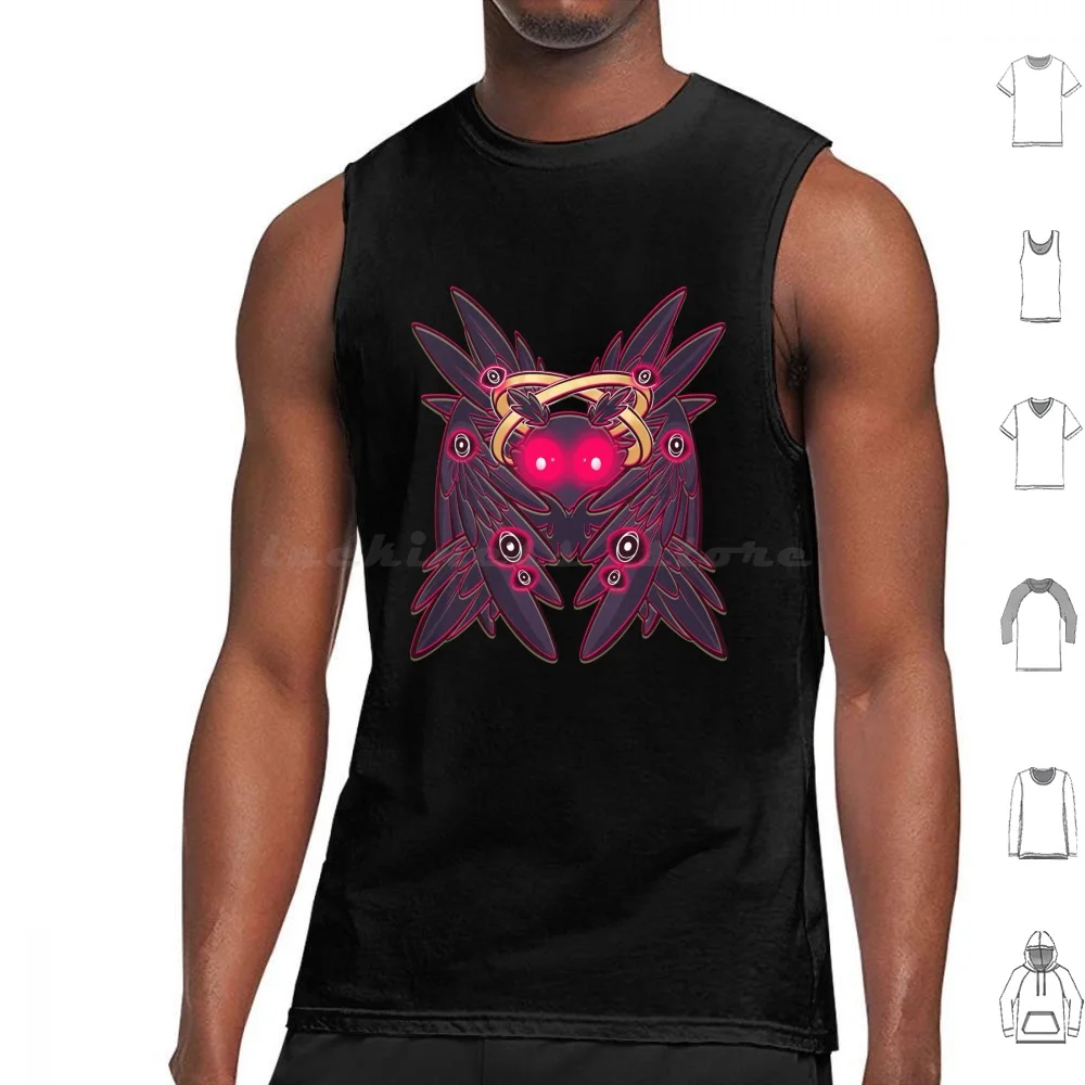 Canottiere Cryptid Bibically Accurate Stampa Cotton Mothman Angel Angelic Bibtically Accurate Moth Man Moth Man