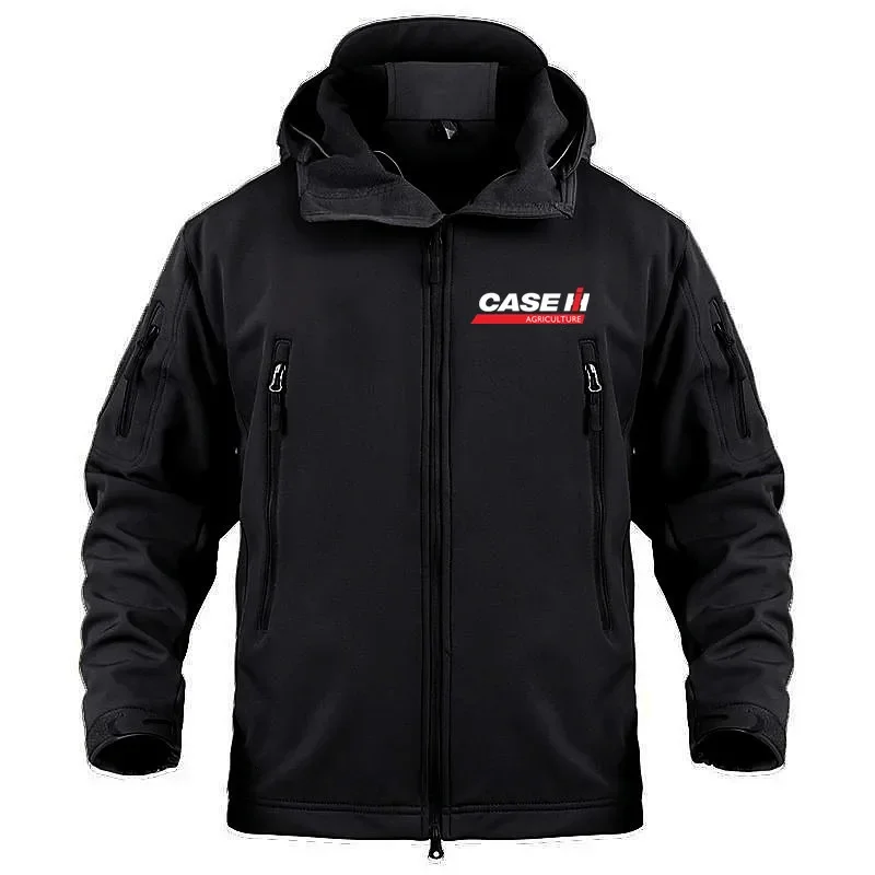2024 New Multiple Tasche Shark Skin Man Coat Jacket Fleece Warm Zipper Hooded Tactical Military Outdoor Softshell Jacket Men