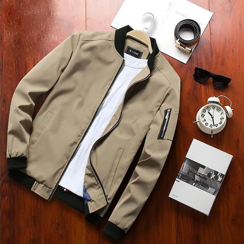 New 2023 Jacket Men Fashion Casual Slim Mens Jacket Sportswear Bomber Jacket Mens Giacche Uomo E Cappotti Plus Size S- 4Xl