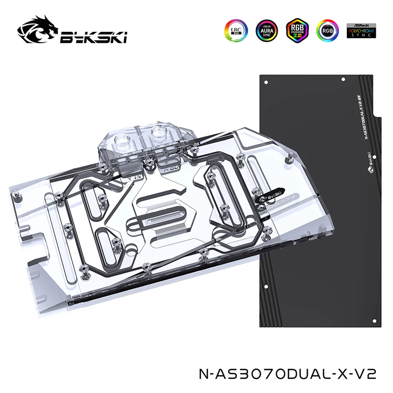 Bykski Watercooler Per Asus Dual/Tuf Rtx 3060Ti/3070 Gioco 8G, Blocco Acqua Rame Copertura Completa, N-As3070Dual-X-V2