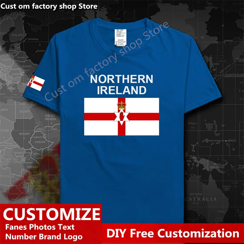 Irlanda Del Nord Irish Nir Ni Country T Shirt Ventagli In Jersey Personalizzati Nome Fai Da Te Numero Logo High Street Fashion T-Shirt Casual Allentat