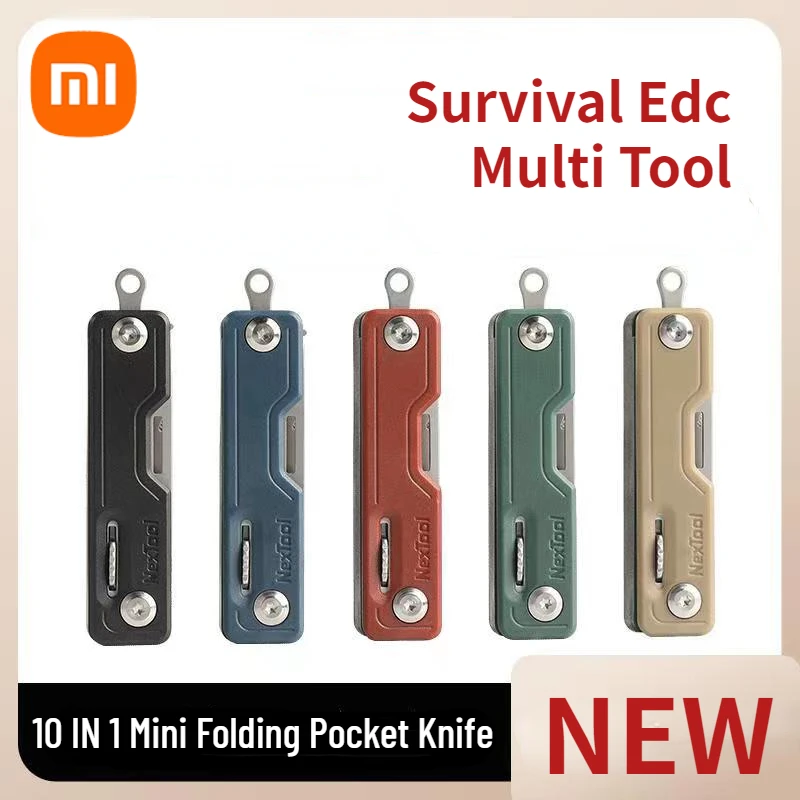 Xiaomi Nextool 10 In 1 Mini Coltello Da Tasca Pieghevole Strumento Manuale Survival Edc Multi Tool Porta Cellulare Apriscatole Card Pin Key Knife