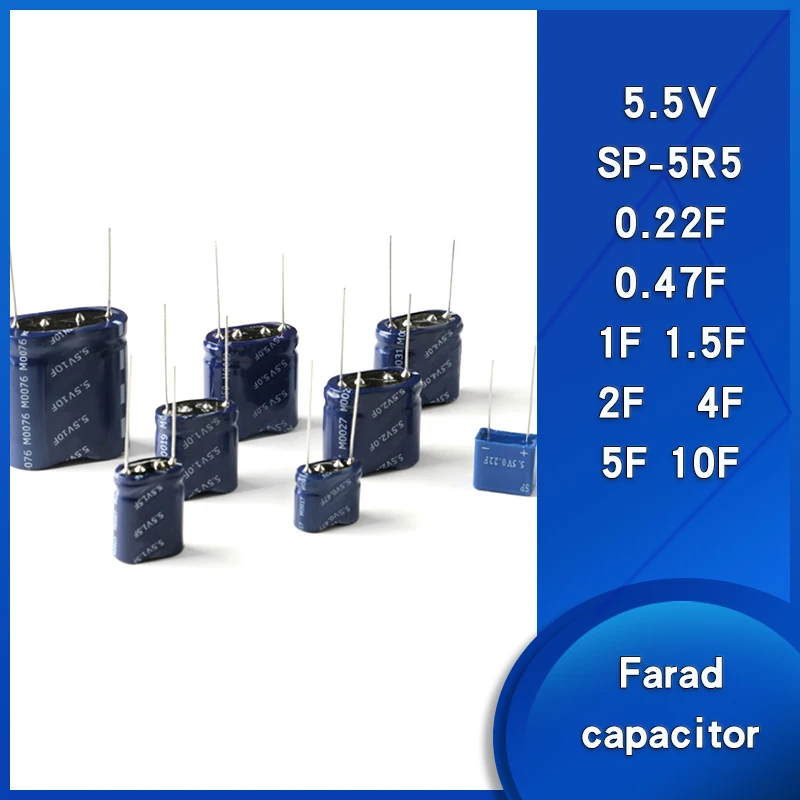 Farad Condensatore 0.22/0.47/1/1.5/2/4/5/Combinazione Di 10F 5.5V Supercondensatore