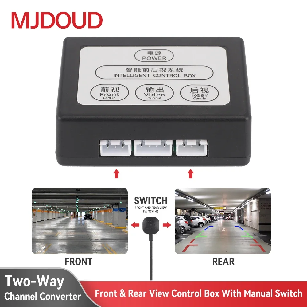 Convertitore Di Canale Video Per Telecamera Di Parcheggio Per Auto Mjdoud Per Monitor Scatola Di Controllo Bidirezionale Per Vista Anteriore E Posteri