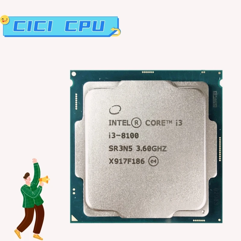 Processore Cpu Quad-Thread Quad-Core I3-8100 I3 8100 3.6Ghz Usato 6M 85W Lga 1151