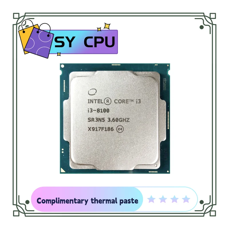 Processore Cpu Quad-Thread Quad-Core I3-8100 I3 8100 3.6Ghz Usato 6M 85W Lga 1151